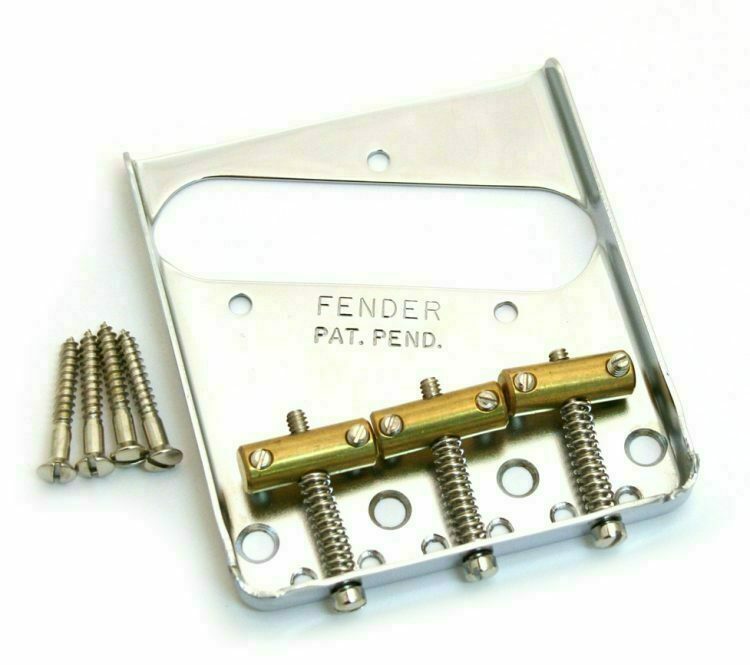 Fender Genuine Parts - 3-SADDLE AMERICAN VINTAGE TELECASTER BRIDGE ASSEMBLY (CHROME)