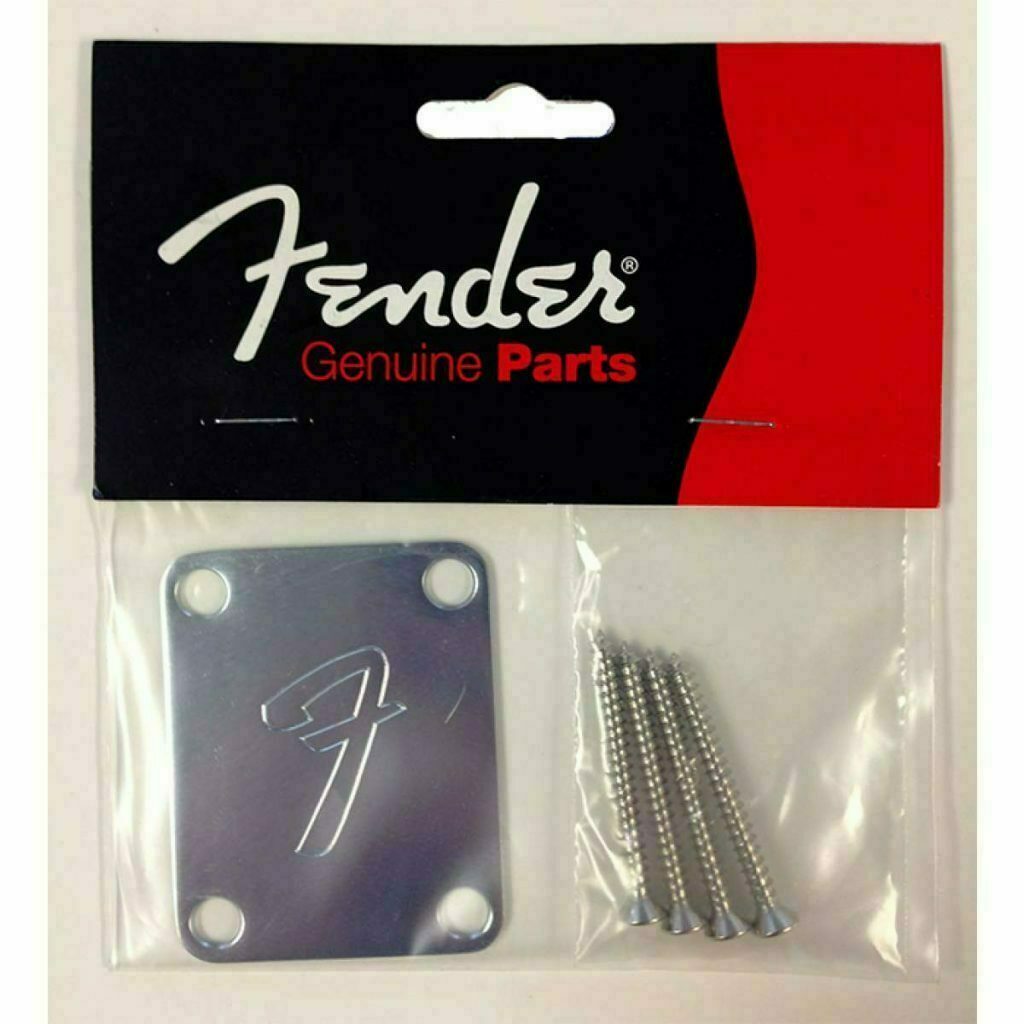 Fender Genuine Parts 4BOLT NECK PLATE CHROME F LOGO 70s STYLE