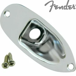 Fender Genuine Parts - Stratocaster Electric Guitar Chrome Jackplate