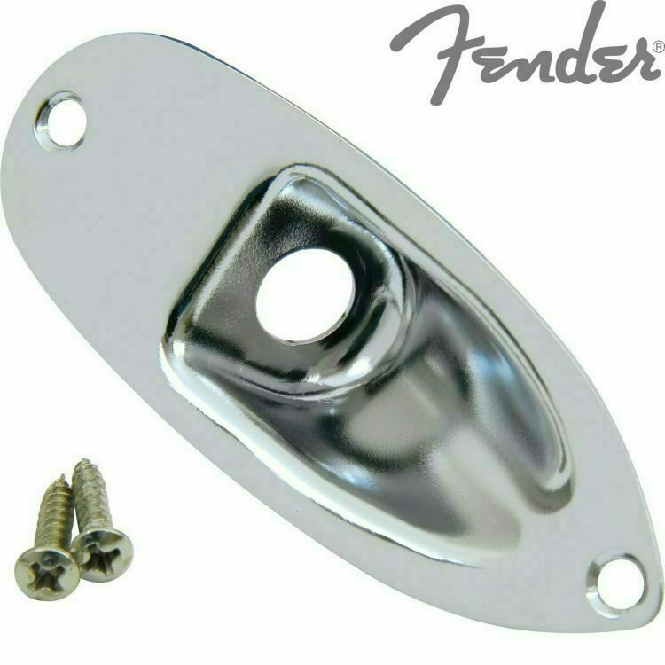 Fender Genuine Parts - Stratocaster Electric Guitar Chrome Jackplate