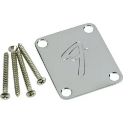 Fender Genuine Parts - 4-BOLT NECK PLATE CHROME F LOGO 70s STYLE