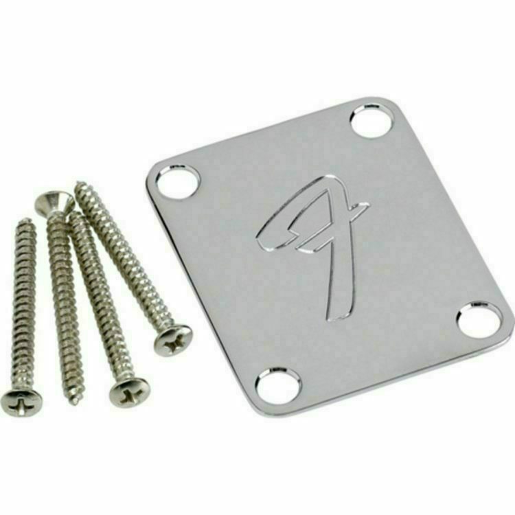 Fender Genuine Parts - 4-BOLT NECK PLATE CHROME F LOGO 70s STYLE