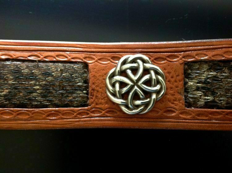R&B Leathers USA - Celtic knot Genuine Rattle Snake Skin Guitar Strap #2 - Image 4
