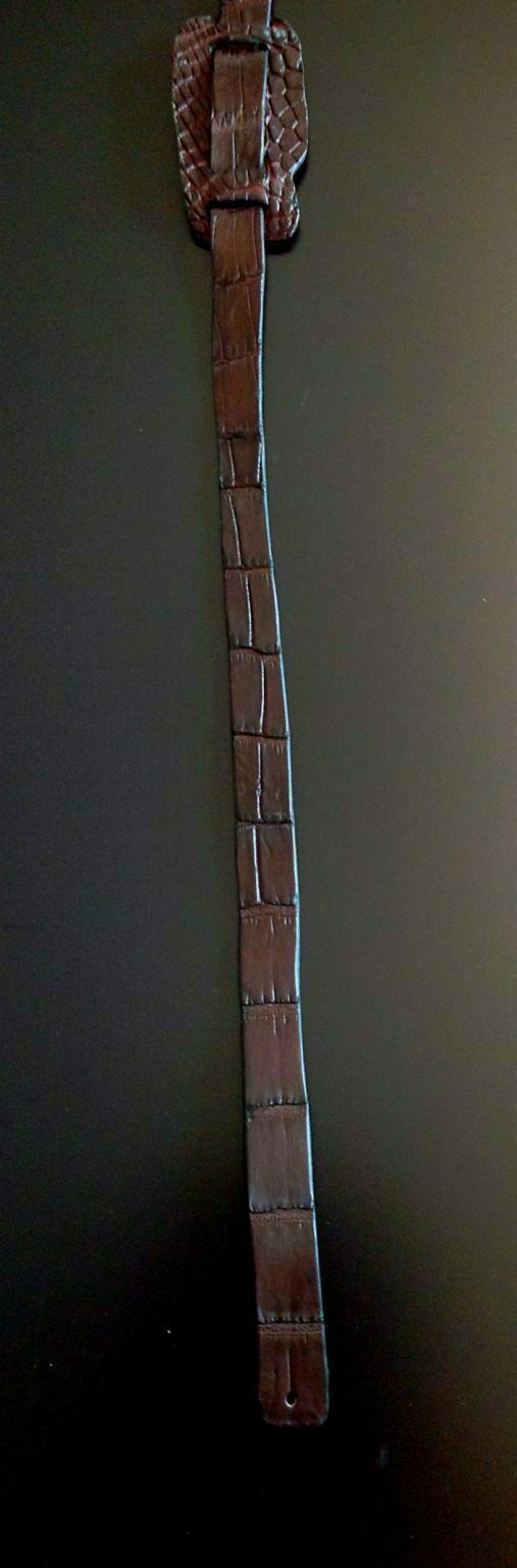 R&B Leathers USA Genuine Alligator Skin Guitar Strap With Shoulder