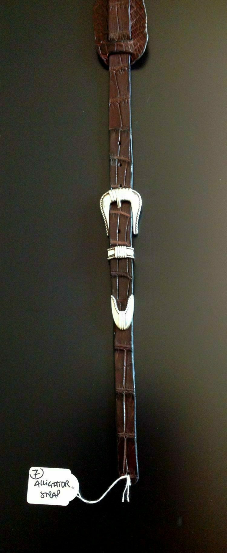 R&B Leathers USA Genuine Alligator Skin Guitar Strap With Shoulder