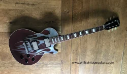 2003 Gibson Les Paul 57 Reissue Flame Red Over Silver Snakeskin Finish
