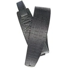 Planetwaves  Leather alligator embossed design guitar strap-black
