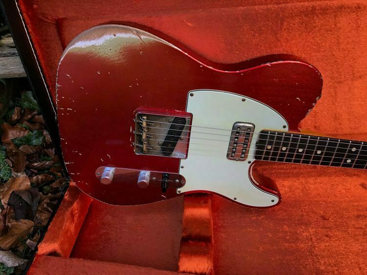 2016 Fender Master Built John Cruz 64 Telecaster Relic Candy Apple Red - Image 2