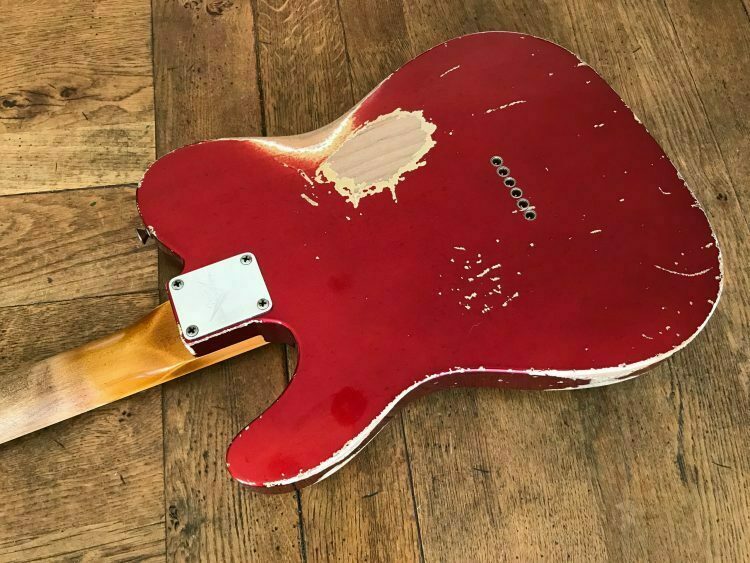 2016 Fender Master Built John Cruz 64 Telecaster Relic Candy Apple Red - Image 10