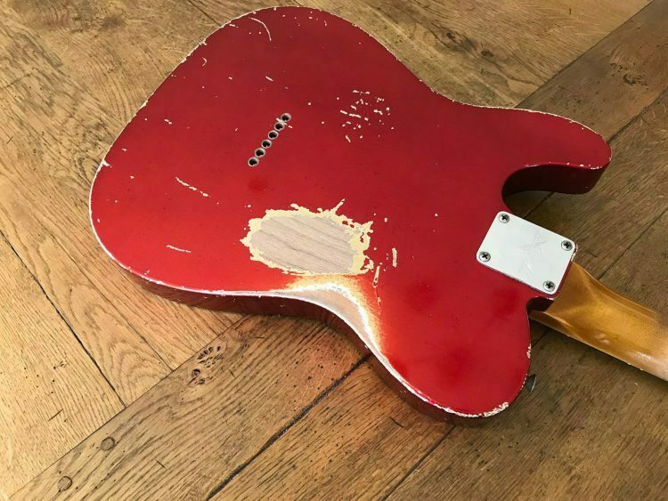 2016 Fender Master Built John Cruz 64 Telecaster Relic Candy Apple Red - Image 11