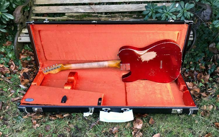 2016 Fender Master Built John Cruz 64 Telecaster Relic Candy Apple Red - Image 3