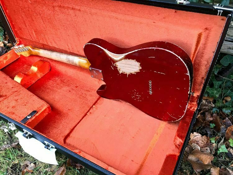 2016 Fender Master Built John Cruz 64 Telecaster Relic Candy Apple Red - Image 4