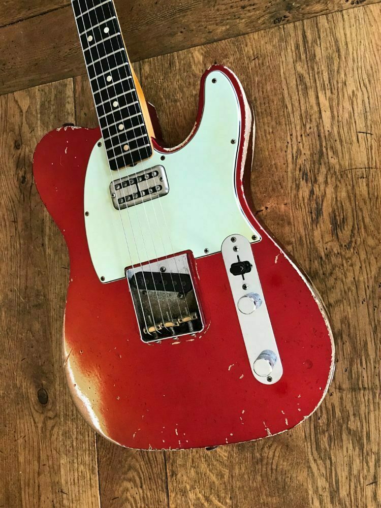 2016 Fender Master Built John Cruz 64 Telecaster Relic Candy Apple Red - Image 6