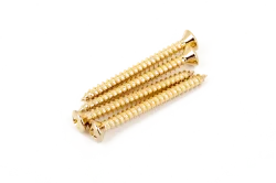 Fender Genuine Parts - Neck Mounting Screws, Gold, (PACK OF 4)