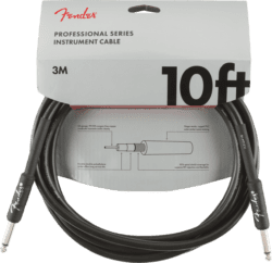 Fender®Professional Series Instrument Cable, Straight/Straight, 10', Black
