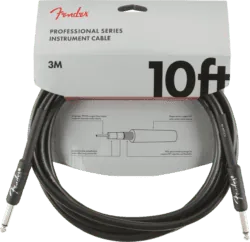 Fender®Professional Series Instrument Cable, Straight/Straight, 10', Black