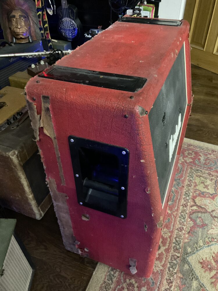 1976 Marshall Red Tolex 1960 4 X 12 Cabinet - Image 3
