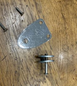 Genuine Post 1976 Fender 3 Bolt Neck Plate With Height Adjuster