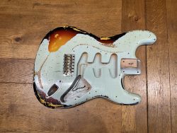 MJT Stratocaster Body Sonic Blue Over Sunburst sold