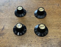 Genuine Circa 1968 Gibson Witch Hat Knobs Gold Inserts Set Of 4